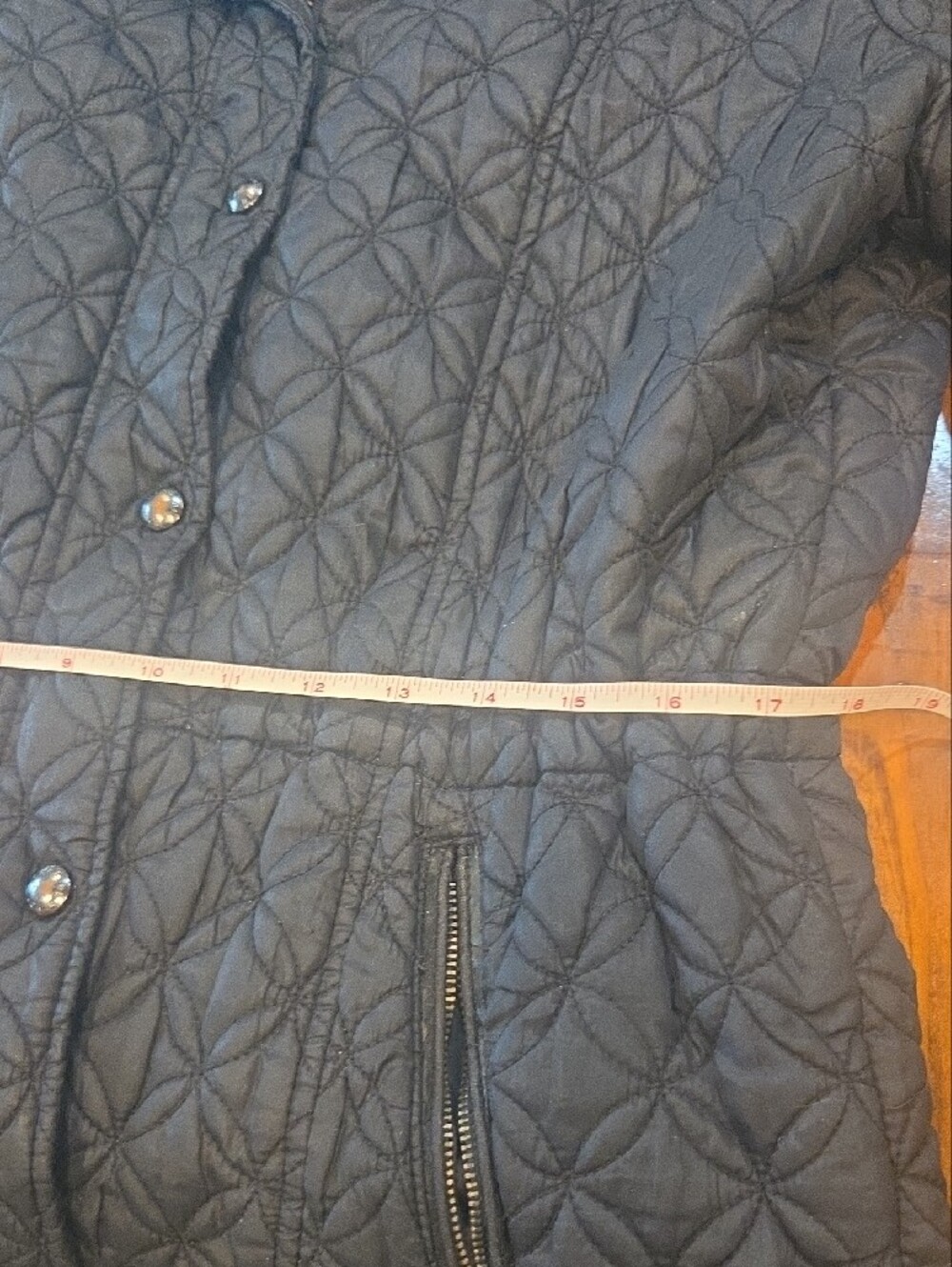 Marc New York Black Quilted Puffer Jacket with Faux Fur Trim - Picture 7 of 12